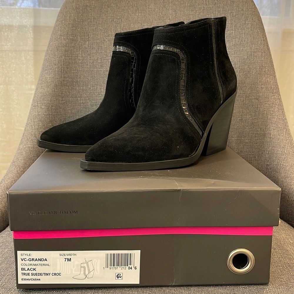 Vince Camuto Granda Black Suede Booties